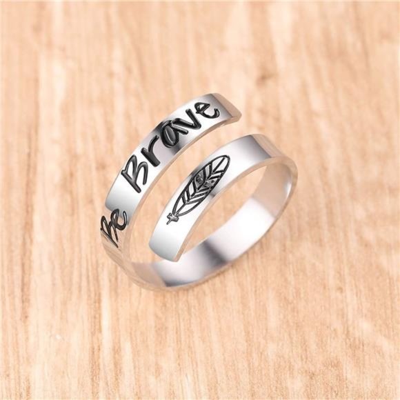 Silver Ring Inspirational Jewelry Stainless Steel  |  Gift for Women Teens Girls - Picture 5 of 5